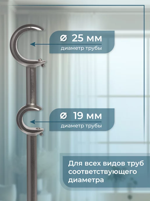Home Garden Кронштейн для карниза двухрядный 25 19 мм (1 шт.), сатин, 1 шт, фото 3