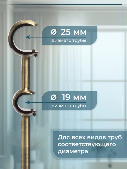 Home Garden Кронштейн для карниза двухрядный 25 16 мм (1 шт.), антик, 1 шт, фото 3