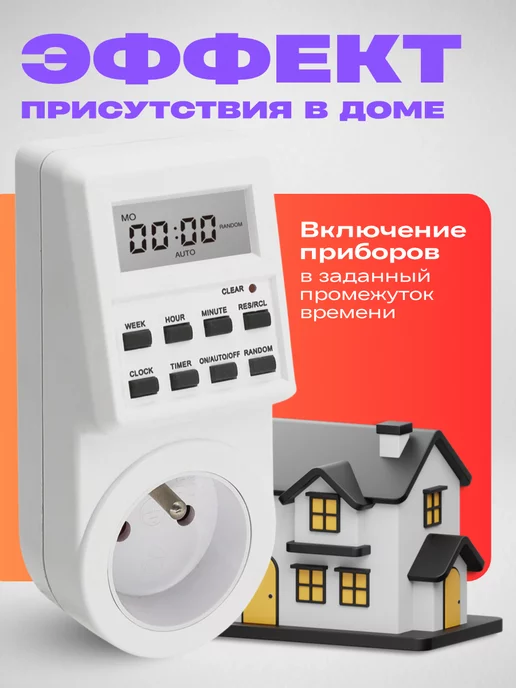 ELECTRIC CHARM Умная розетка с таймером, белый, фото 4