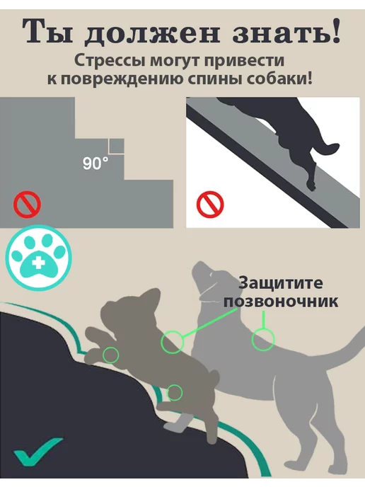 Meowso Лестница для собак прикроватная 40см, коричневый, фото 2