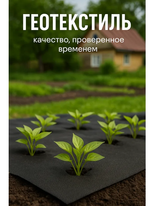 экостиль Укрывной материал Геотекстиль от сорняков спанбонд, черный, фото 5