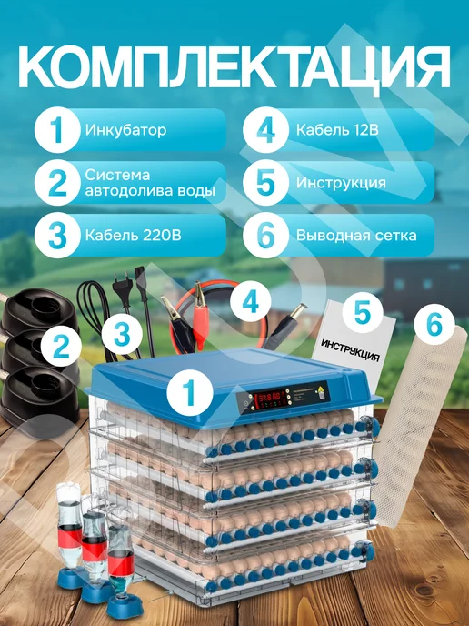 Инкубатор автоматический Инкубатор для 256 яиц автоматический лоток,терморегулятор, синий, фото 4