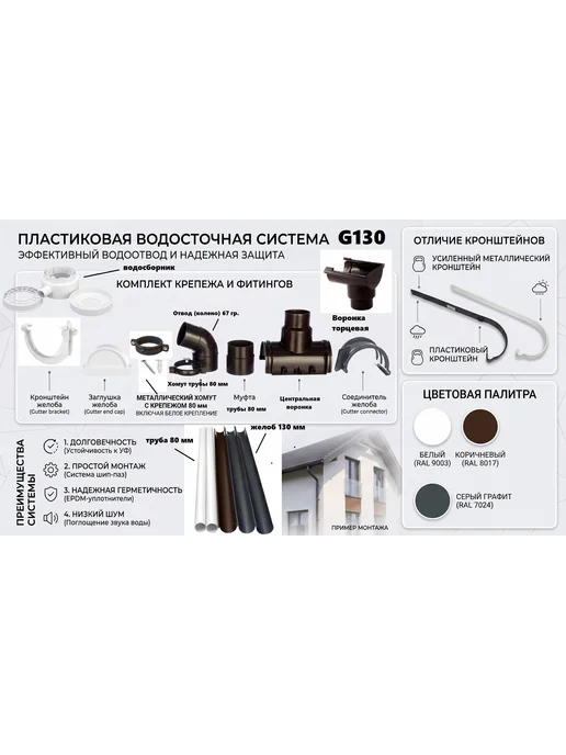PROSELKOV Водосборник дождевой воды универсальный, коричневый, коричневый, фото 7