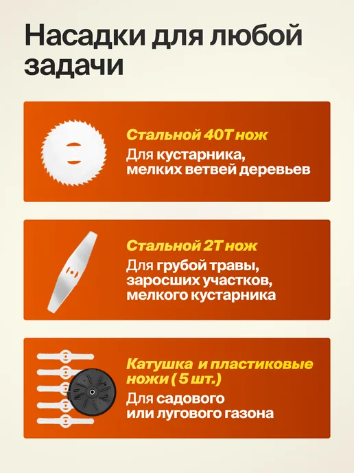 DEKO Триммер аккумуляторный для травы 2акб Косилка, вариант, фото 3