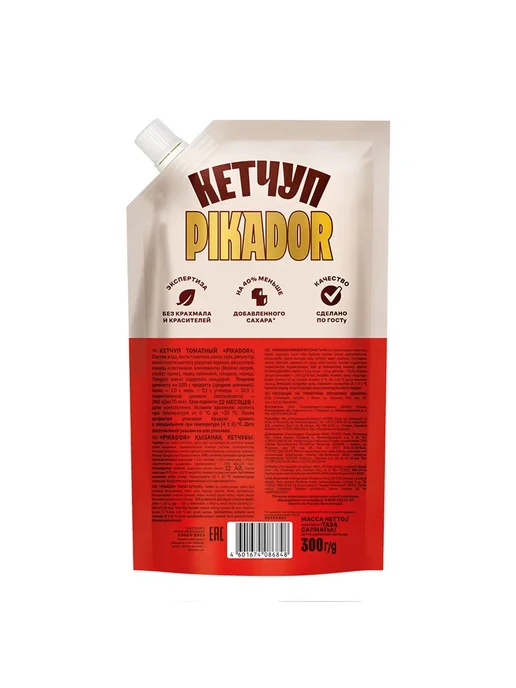 PIKADOR Кетчуп Томатный 500 г, 300 г, фото 2