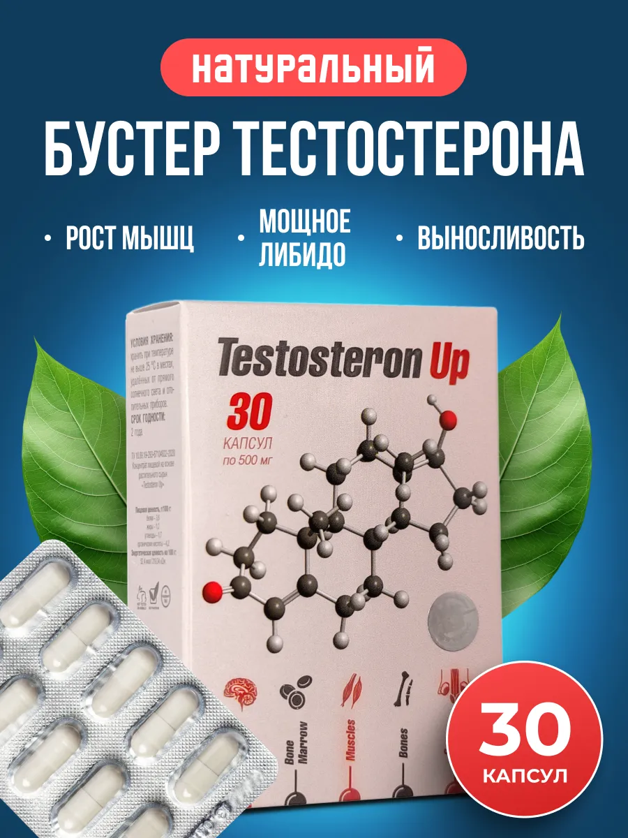 Testosteron Up. Тестостерон для спорта в капсулах Сашера 218842569 купить  за 350 ₽ в интернет-магазине Wildberries