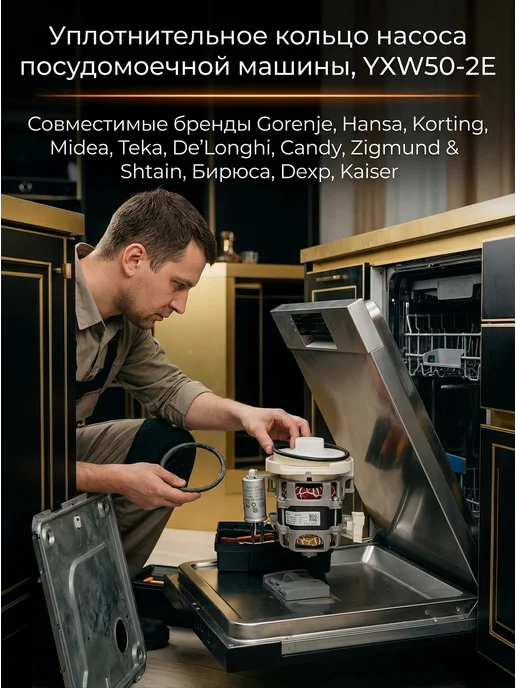 Remmart Уплотнительное кольцо насоса посудомоечной машины, YXW50-2E, Уплотнительное кольцо, фото 3