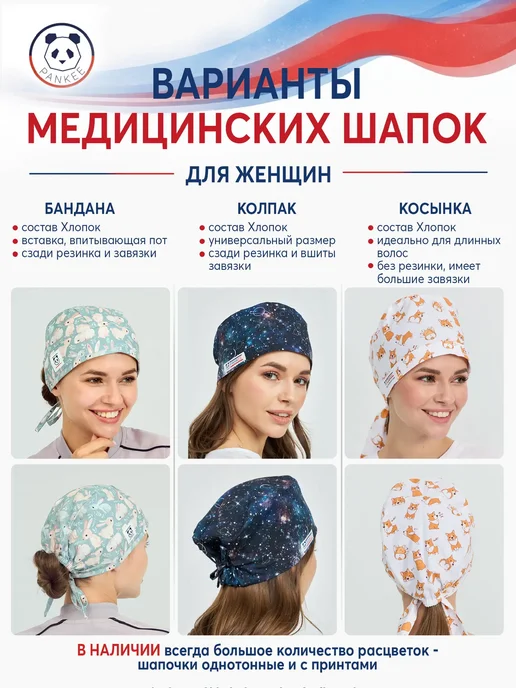 PANKEE Колпак медицинский, синий, фото 2