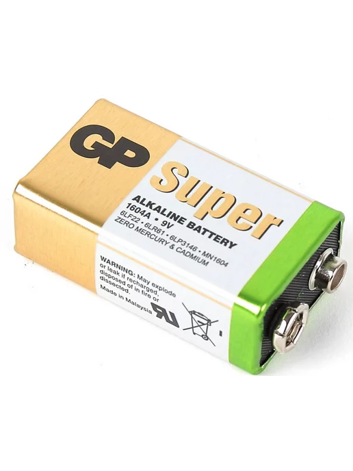 GP Batteries Батарейка GP Крона 9V Super алкалиновая