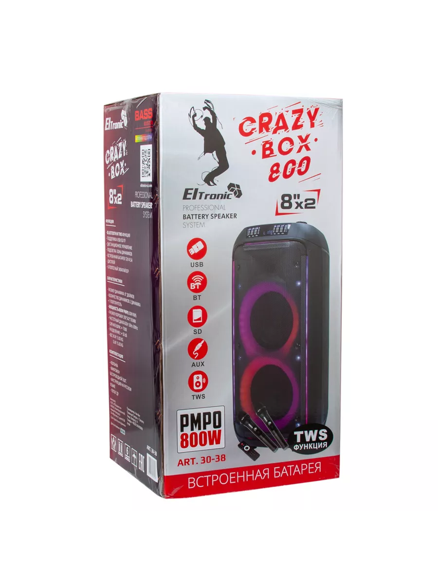 Колонка 30-38 CRAZY BOX ELTRONIC с TWS ELTRONIC 218913288 купить за 12 287  ₽ в интернет-магазине Wildberries