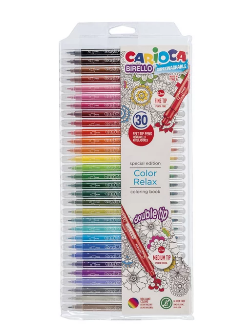 Carioca Фломастеры двусторонние Birello 30 цв 42841, синий