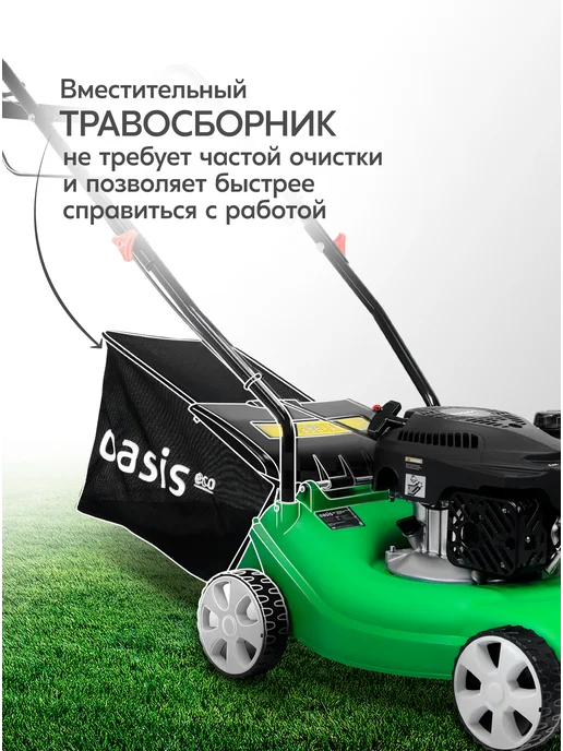 Oasis Газонокосилка бензиновая несамоходная для травы GBE-3 Eco, 800 мл, фото 5
