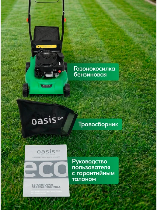 Oasis Газонокосилка бензиновая несамоходная для травы GBE-3 Eco, 800 мл, фото 8