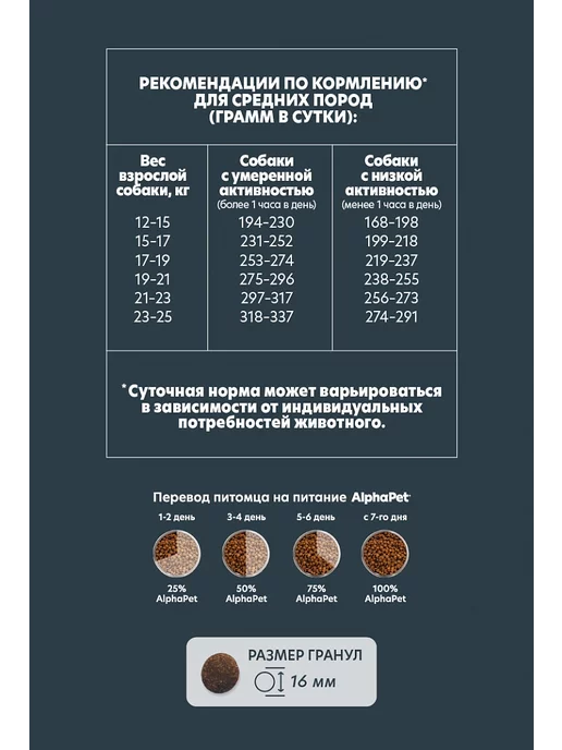 Сухой корм AlphaPet Wow Сердце для собак, средние, говядина, 2 кг, фото 5