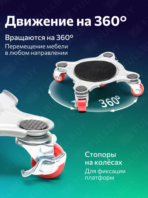 FULLBUY Домкрат для перемещения мебели, серый, фото 4