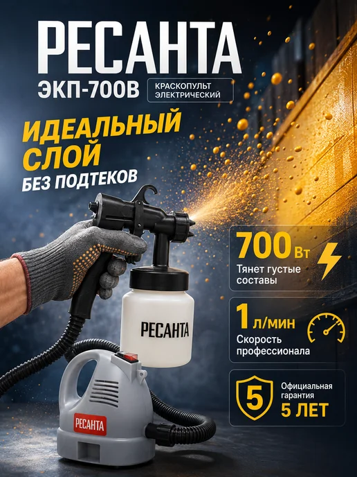 Краскопульт электрический для покраски дома ЭКП-700В