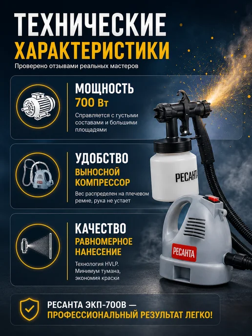 Краскопульт электрический для покраски дома ЭКП-700В — фото 3